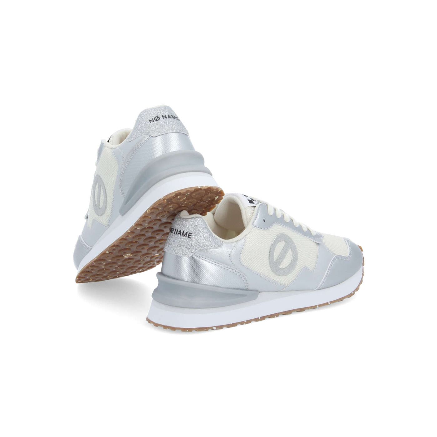 TOVA RUNNER W - STAMP/MESH/GLIT - ARGENTO/BIANCO SPORCO